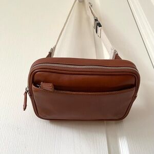 Coach British Tan Brown Leather Waist Belt Bag Fanny Pack #5446